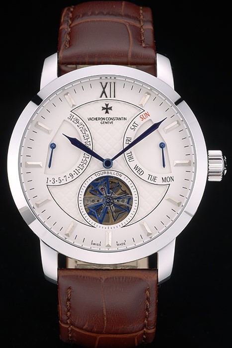 Vacheron Constantin Luxury Leather Replica Watches 80228