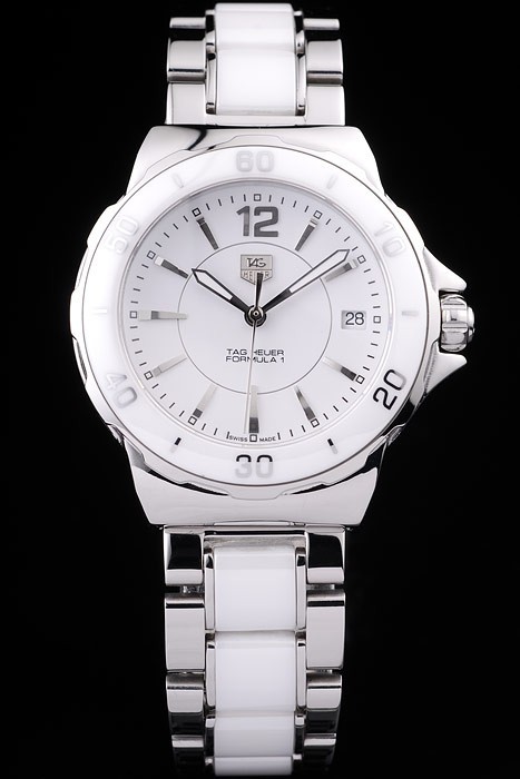 Tag Heuer Formula 1 White Ceramic Bezel White Dial