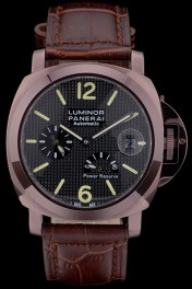 Panerai  Luminor Brown Leather Strap Black Dial 80165