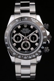 Cheap Replica Rolex Daytona Stainless Steel Black Enameled Black Dial