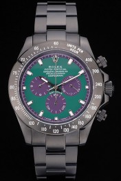 Rolex Daytona Black Ion Plated Tachymeter Black Stainless Steel Strap Green Dial 80246