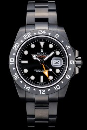 Rolex Explorer Black Ceramic Bezel Black Dial Tachymeter