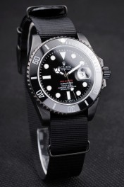 Rolex Swiss Submariner Pro-Hunter Black Fabric Strap Black Dial