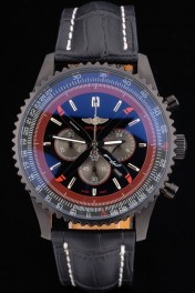 Breitling Certifie Black Leather Strap Black Dial Chronograph 80179