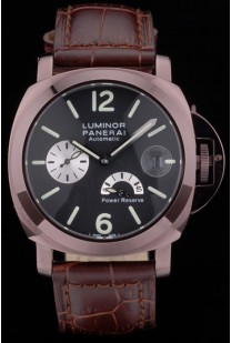 Panerai  Luminor Brown Leather Strap Black Dial 80163