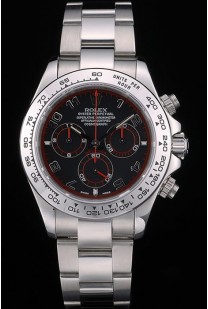 Swiss Rolex Daytona Stainless Steel Bracelet Black Dial 80296