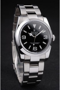 Rolex Explorer Polished Stainless Steel Black Dial