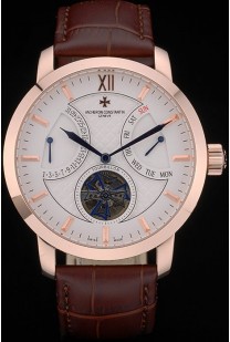 Vacheron Constantin Luxury Leather Replica Watches 80226