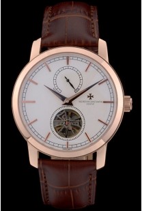 Vacheron Constantin Luxury Leather Replica Watches 80166