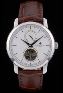 Vacheron Constantin Luxury Leather Replica Watches 80169