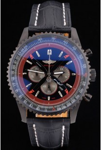 Breitling Certifie Black Leather Strap Black Dial Chronograph 80179