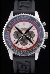 Breitling Certifie Black Rubber Strap Beige Dial Chronograph 80181