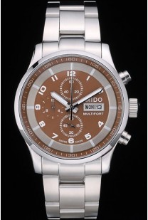 Mido Multifort Stainless Steel Bezel Brown Dial 80283