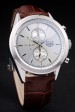 Tag Heuer SLR Brushed Stainless Steel Case Silver Dial Brown Leather Strap