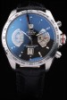 Tag Heuer Carrera Tachymeter Bezel Black Dial Black Leather Strap