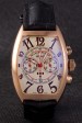 Franck Muller Casablanca Black Croco Leather Strap White Dial 80279